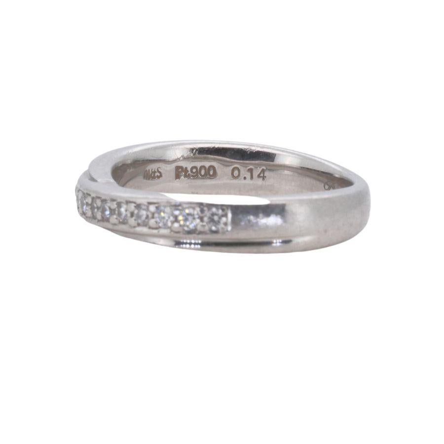 Round Cut Gorgeous Platinum Pave Band Ring with 0.14 Carat of Natural Diamonds For Sale