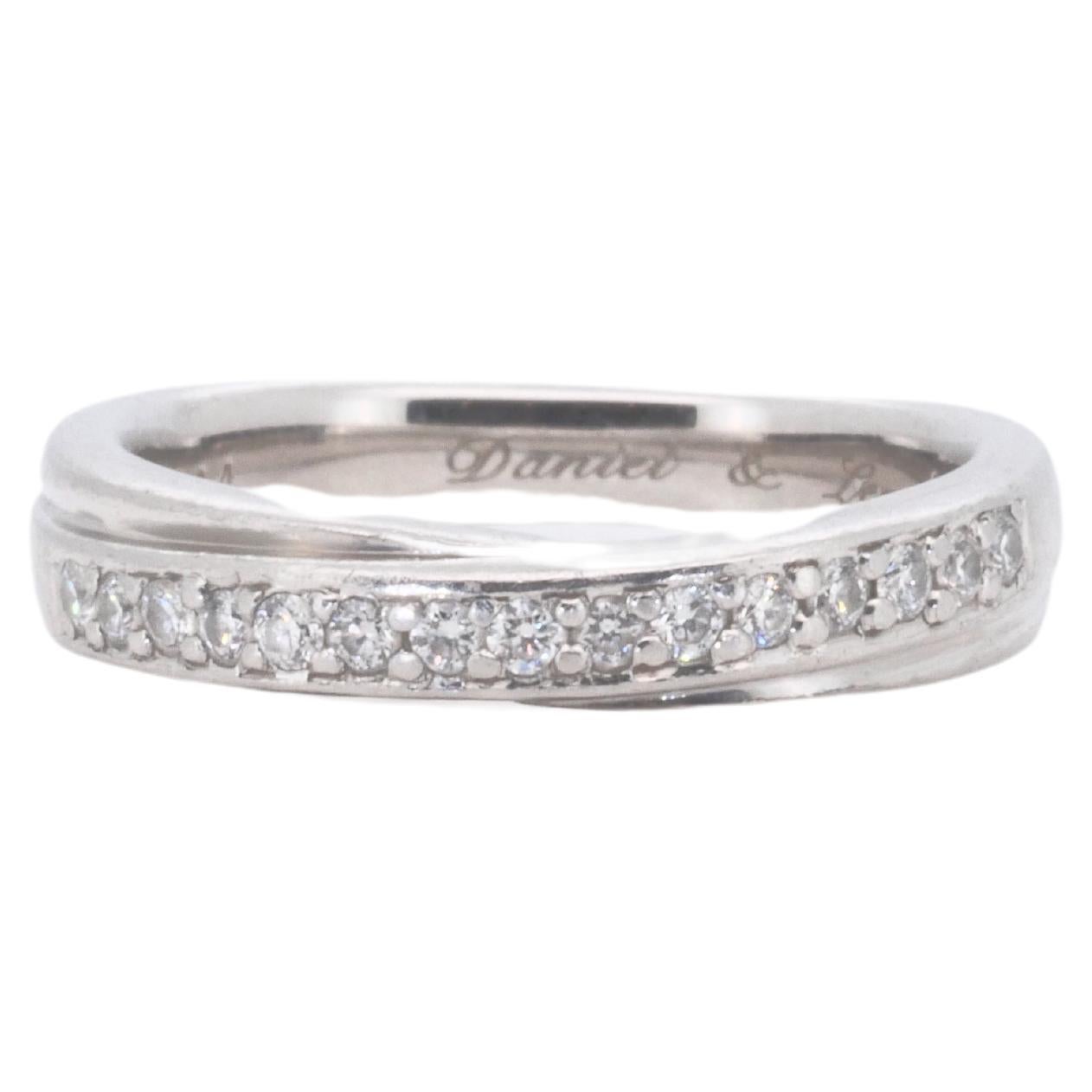 Gorgeous Platinum Pave Band Ring with 0.14 Carat of Natural Diamonds For Sale
