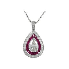 Colgante de rubí y diamante con cadena de Sophia D.