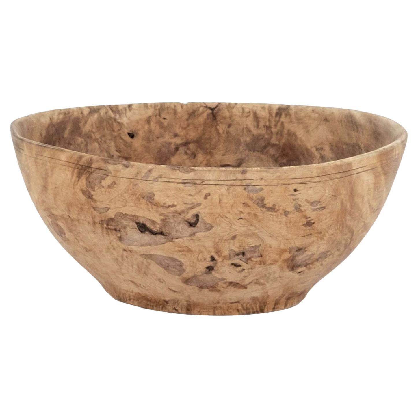 Gorgeous Primitive Swedish Burl Rootwood Bowl For Sale