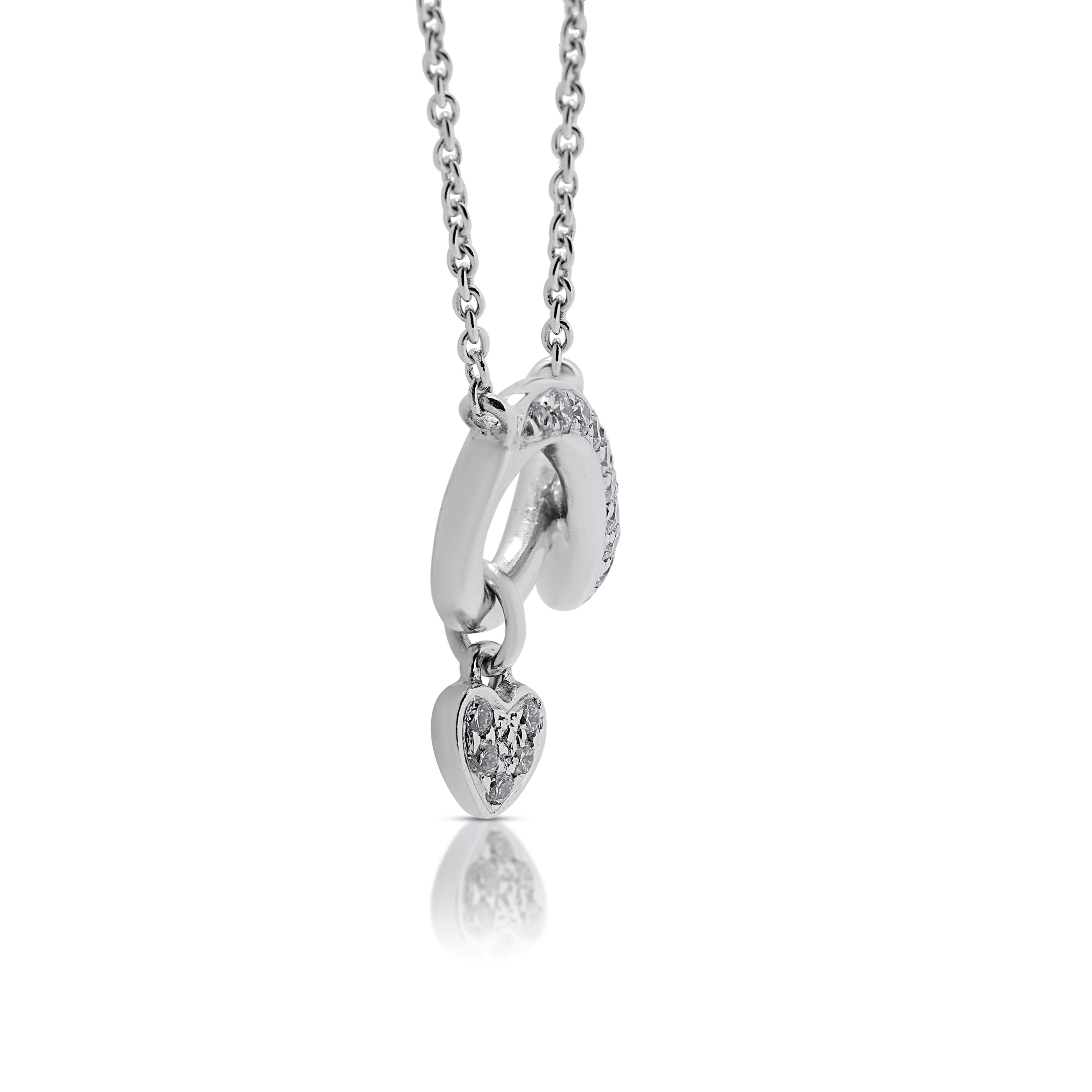 Donna Splendida collana di diamanti naturali da un quarto di carato in oro bianco 18 carati in vendita