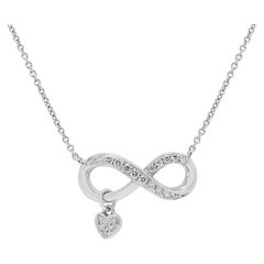 Precioso collar de diamantes naturales de un cuarto de quilate en oro blanco de 18 quilates