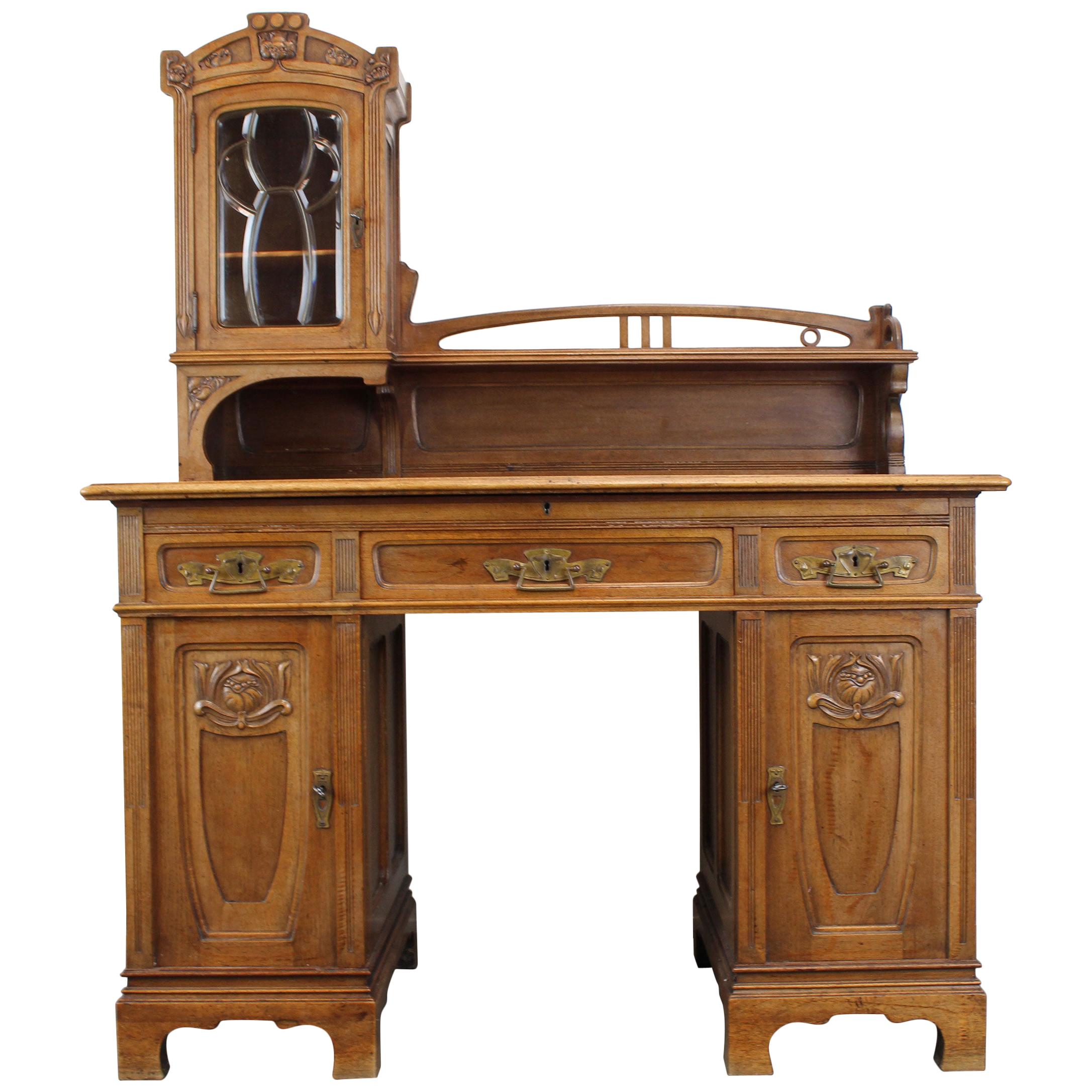 Gorgeous Rare Antique Jugendstil Art Nouveau Writing Desk, 1890