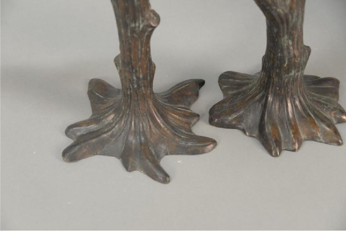 Wunderschönes seltenes Paar Maitland Smith Bronze Perlmutt Leben Größe Papagei Vögel für Damen oder Herren im Angebot