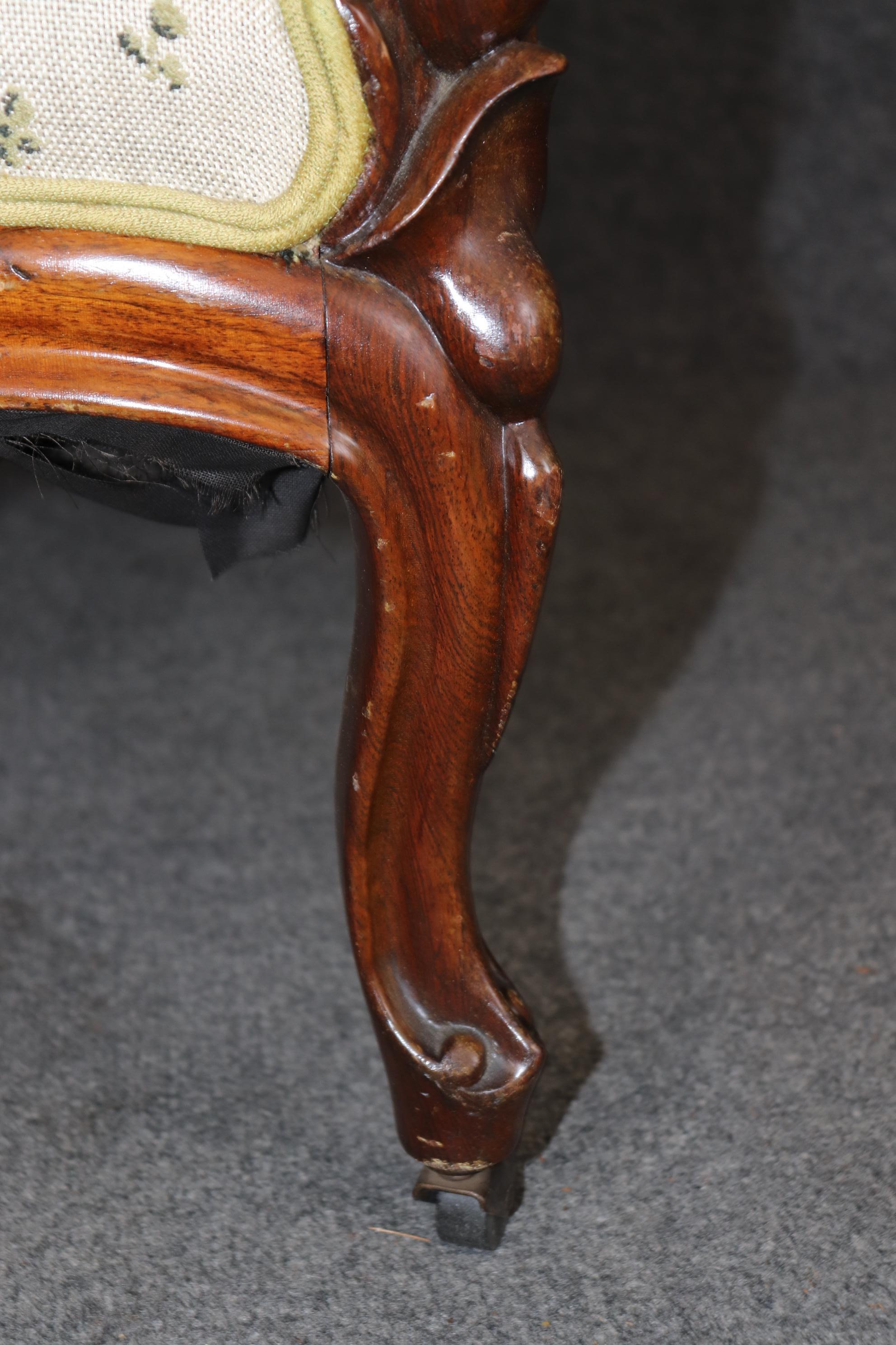 Rosewood Gorgeous Rare Pair of Belter Attributed Meridians Chaises Recamiers Circa 1870