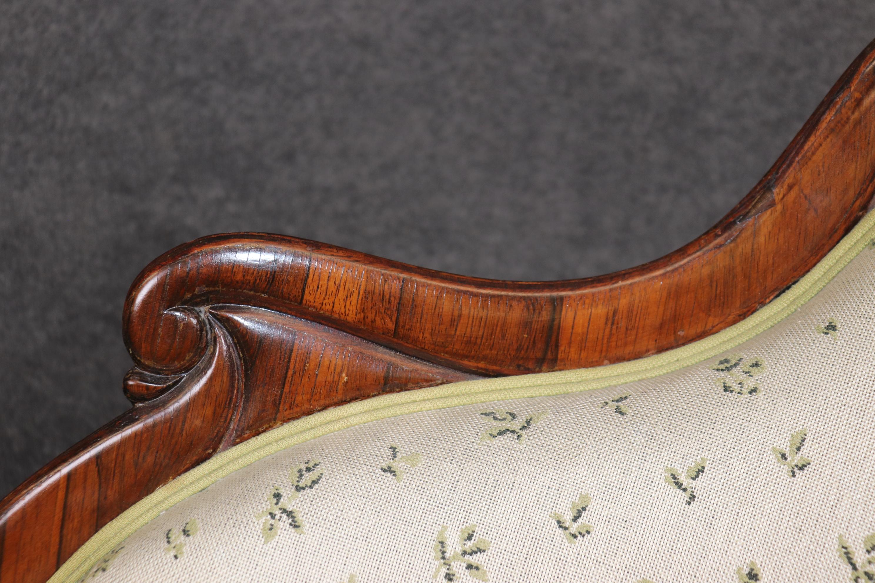 Gorgeous Rare Pair of Belter Attributed Meridians Chaises Recamiers Circa 1870 2