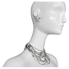 Splendido e raro set di collier e orecchini a stella di Thierry Mugler "Angel