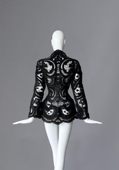 Gorgeous Rare Thierry Mugler Jacket Black Lace Semi Sheer Dream