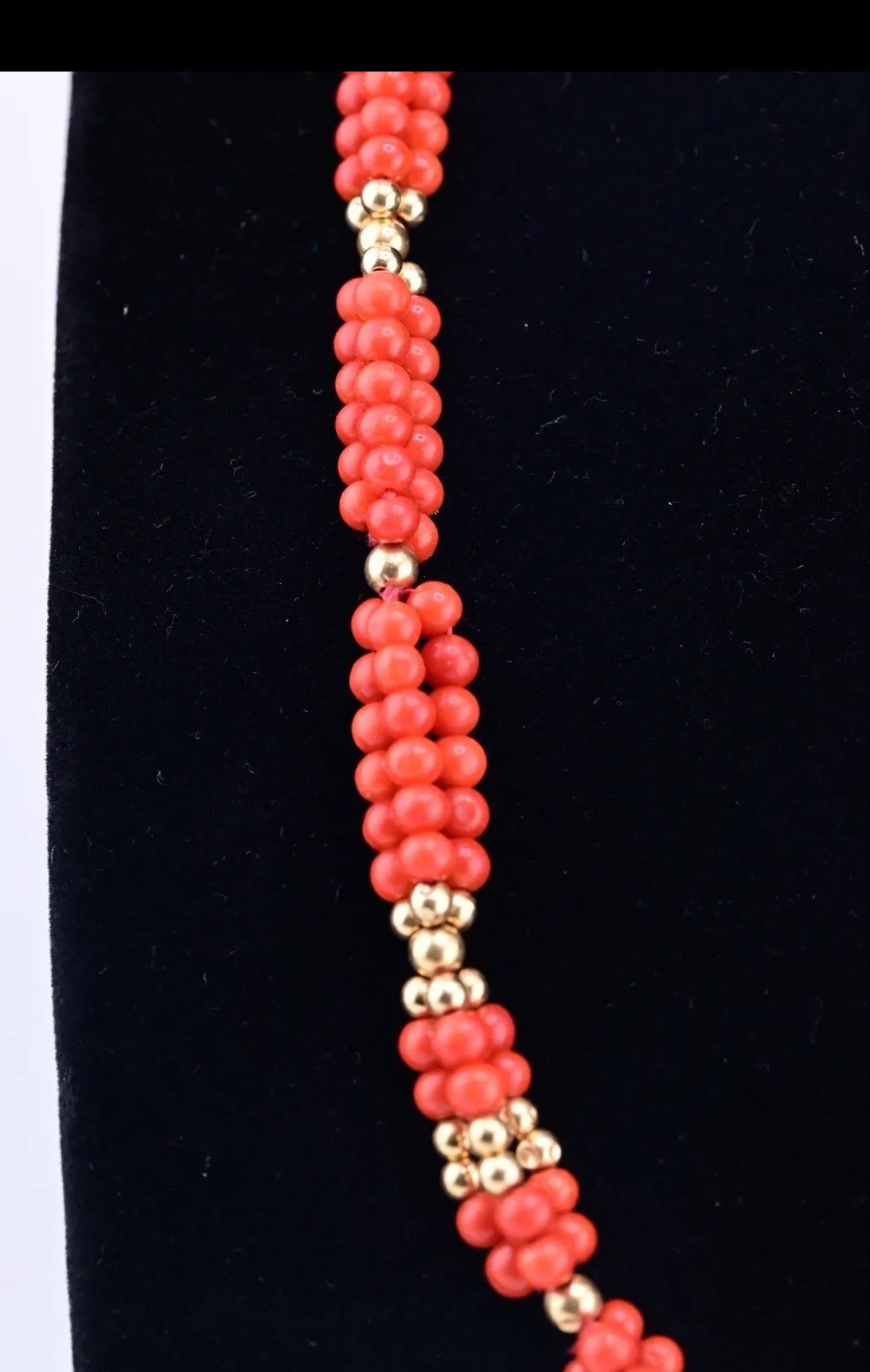 Women's or Men's Gorgeous Red Blood Coral Necklace With Natural Non Treated Coral For Sale