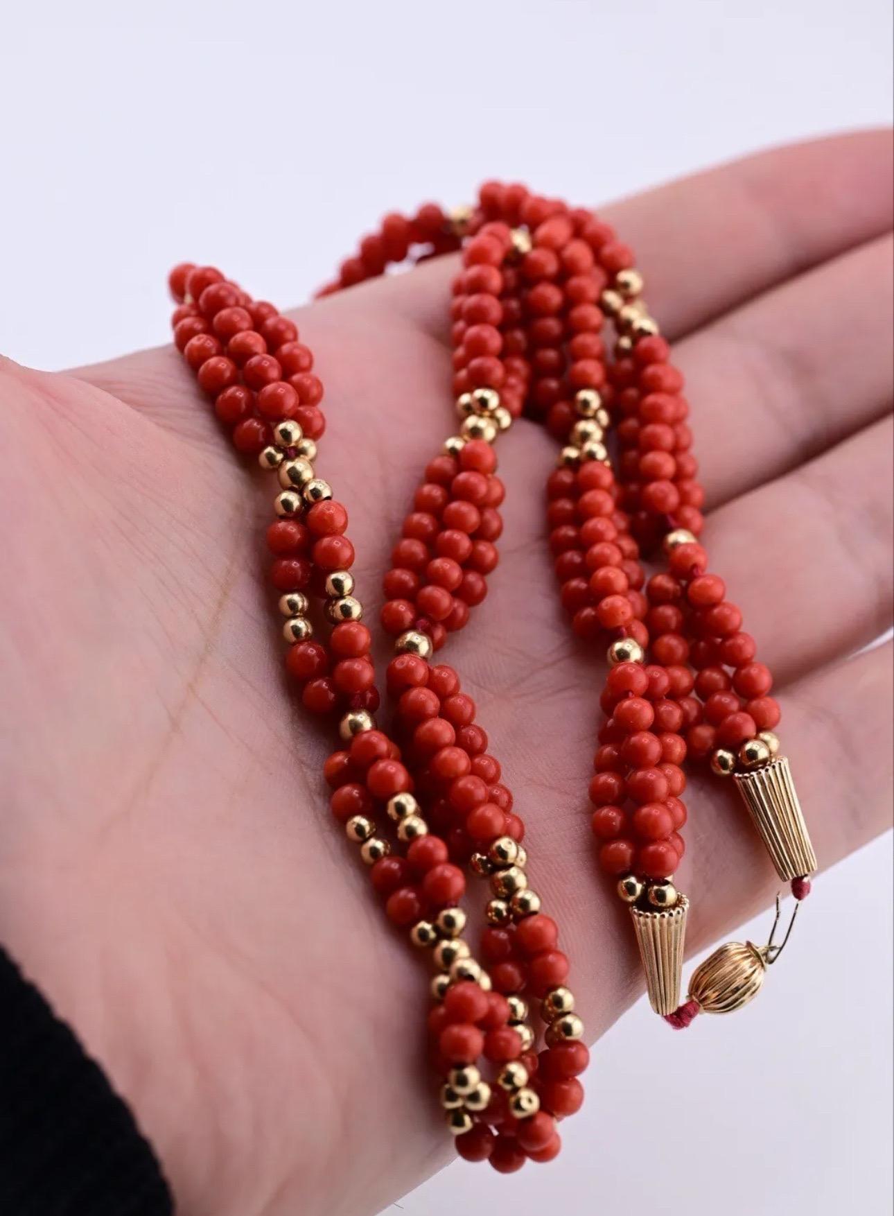 Gorgeous Red Blood Coral Necklace With Natural Non Treated Coral For Sale 1