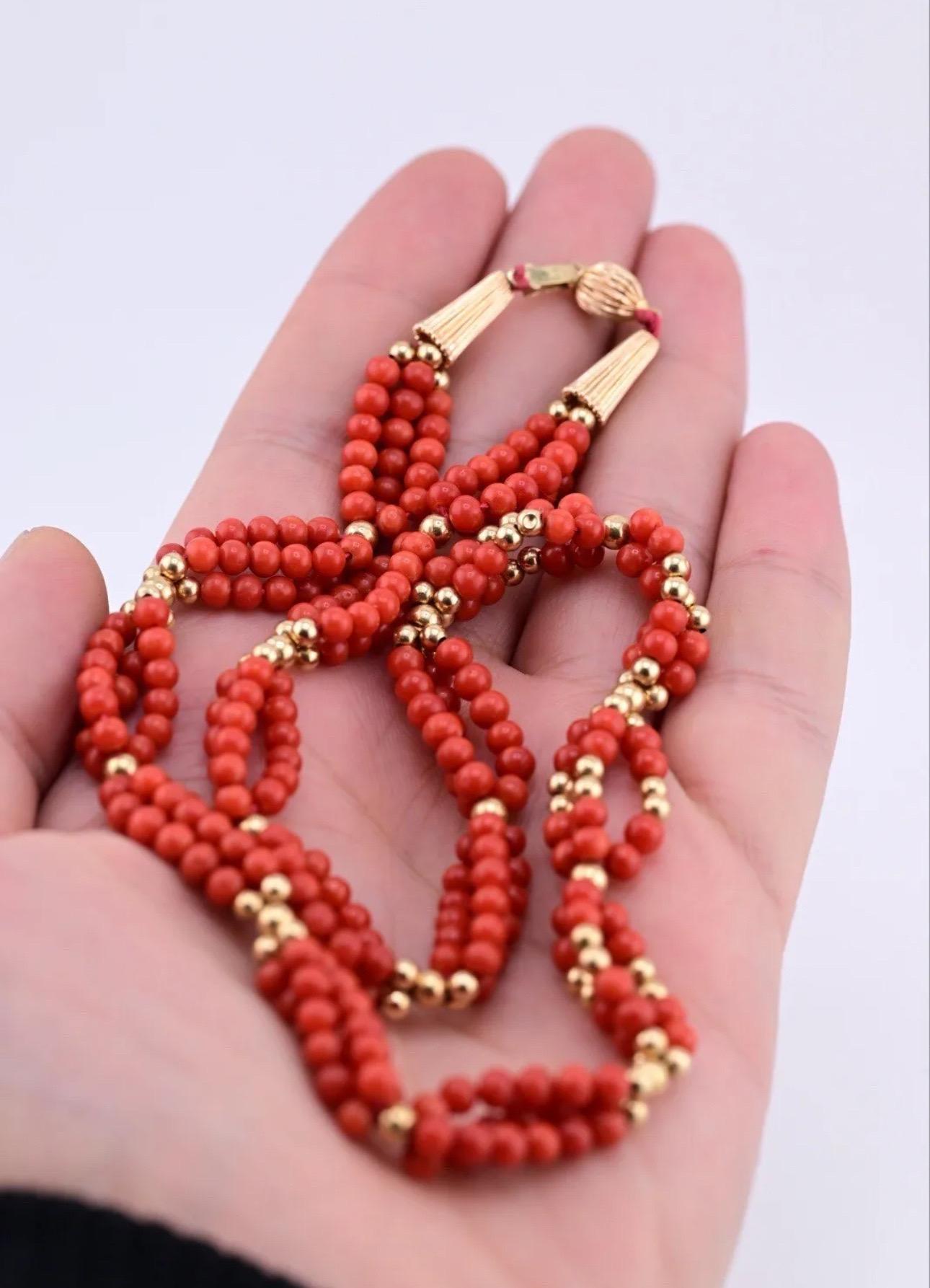 Gorgeous Red Blood Coral Necklace With Natural Non Treated Coral For Sale 3