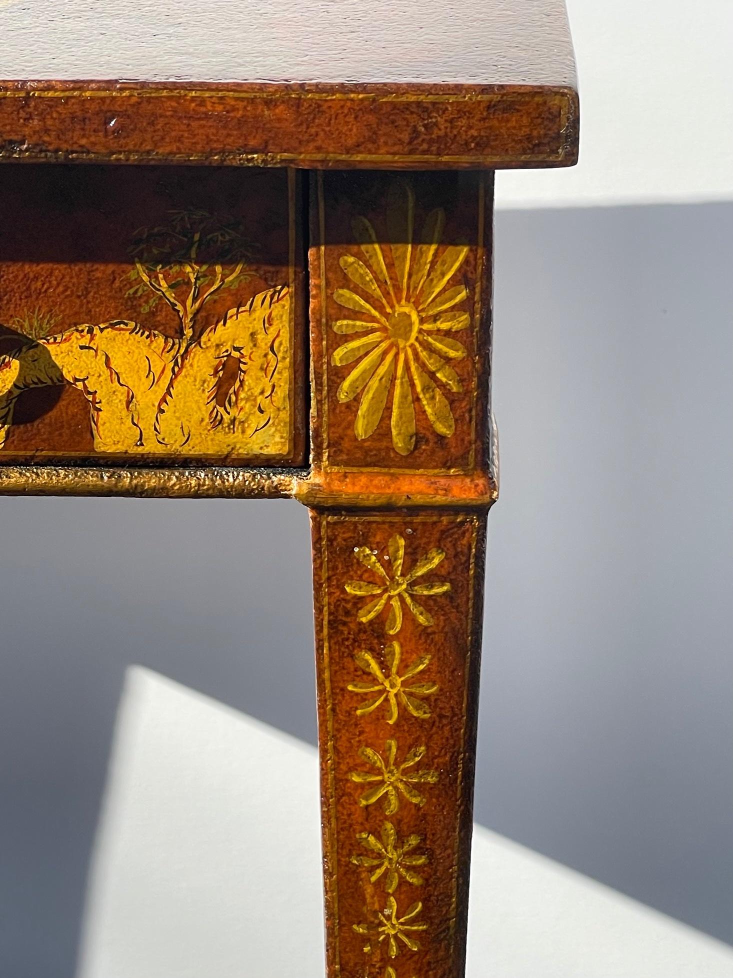 Philippine Gorgeous Red Lacquer and Meticulously Decorated Chinoiserie Style Console Table