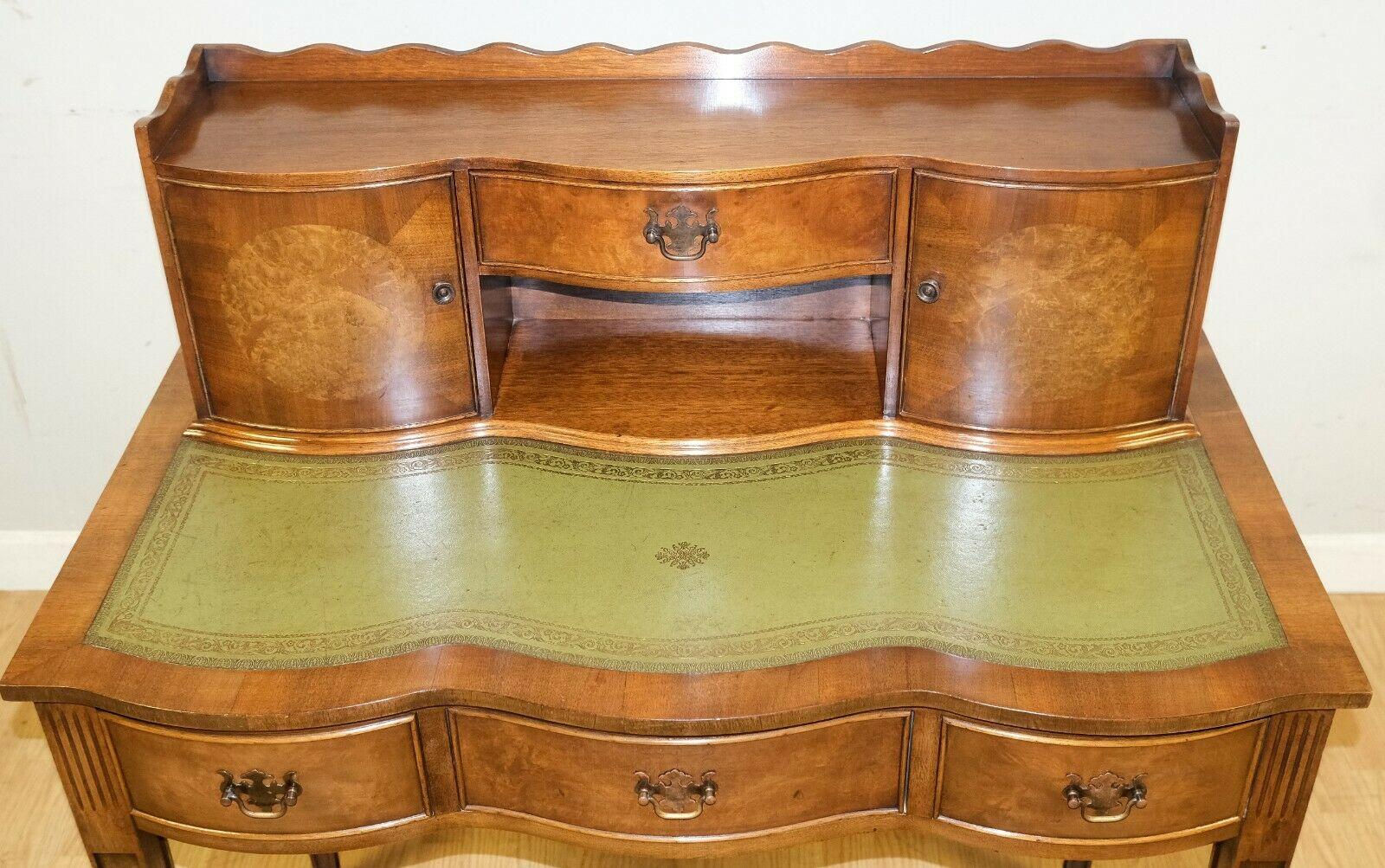 Hand-Crafted Gorgeous Reprodux Bevan Funnell Light Hardwood Ladies Writing Desk Leather Top