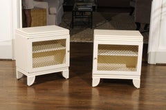 Gorgeous Restored Pair of End Tables by Widdicomb in Cream Lacquer, circa 1938