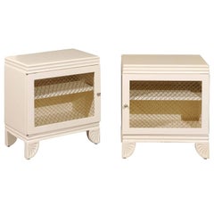 Gorgeous Restored Pair of End Tables by Widdicomb in Cream Lacquer, circa 1938