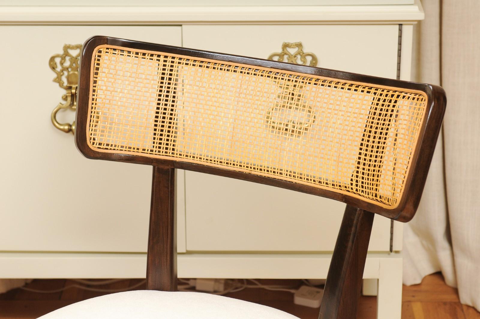 Gorgeous Restored Set of 10 Klismos Cane Dining Chairs by Wormley for Dunbar in vendita 5