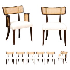 Gorgeous Restored Set of 8 Cane Dining Chairs by Wormley for Dunbar, circa 1948