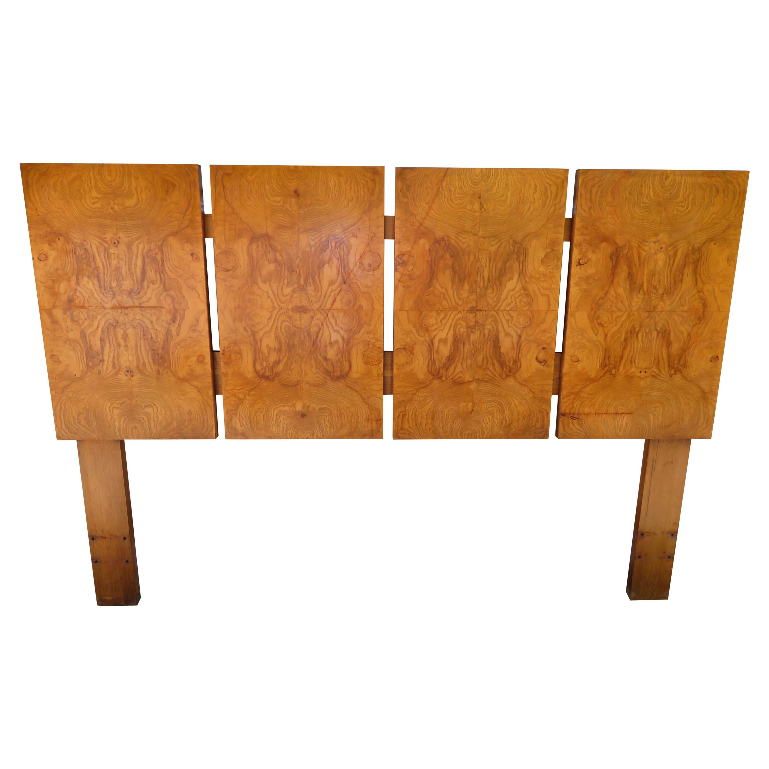Gorgeous Roland Carter for Lane Olive Wood Queen Size Headboard Midcentury