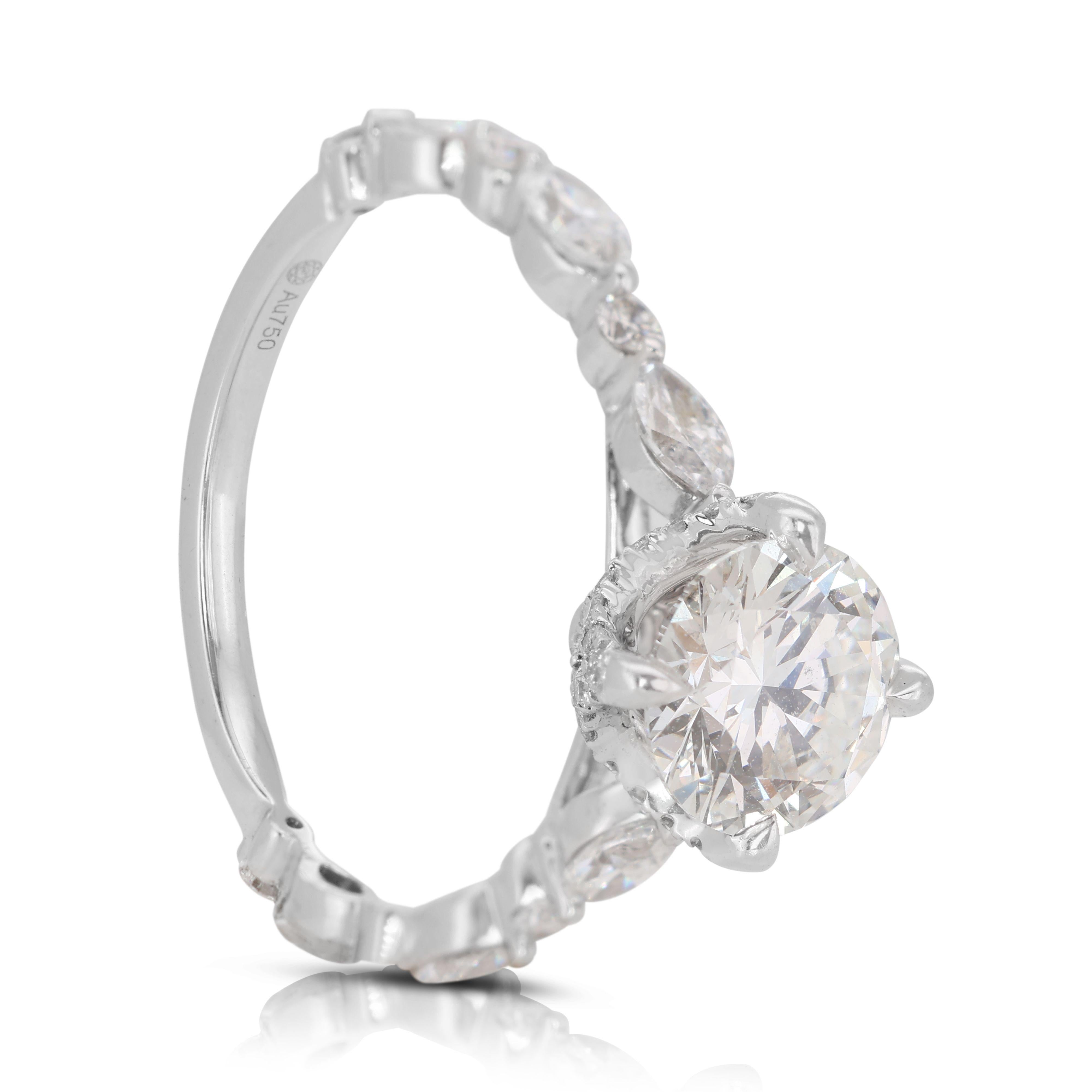Gorgeous Rose-designed 18K White Gold Diamond Ring For Sale 3