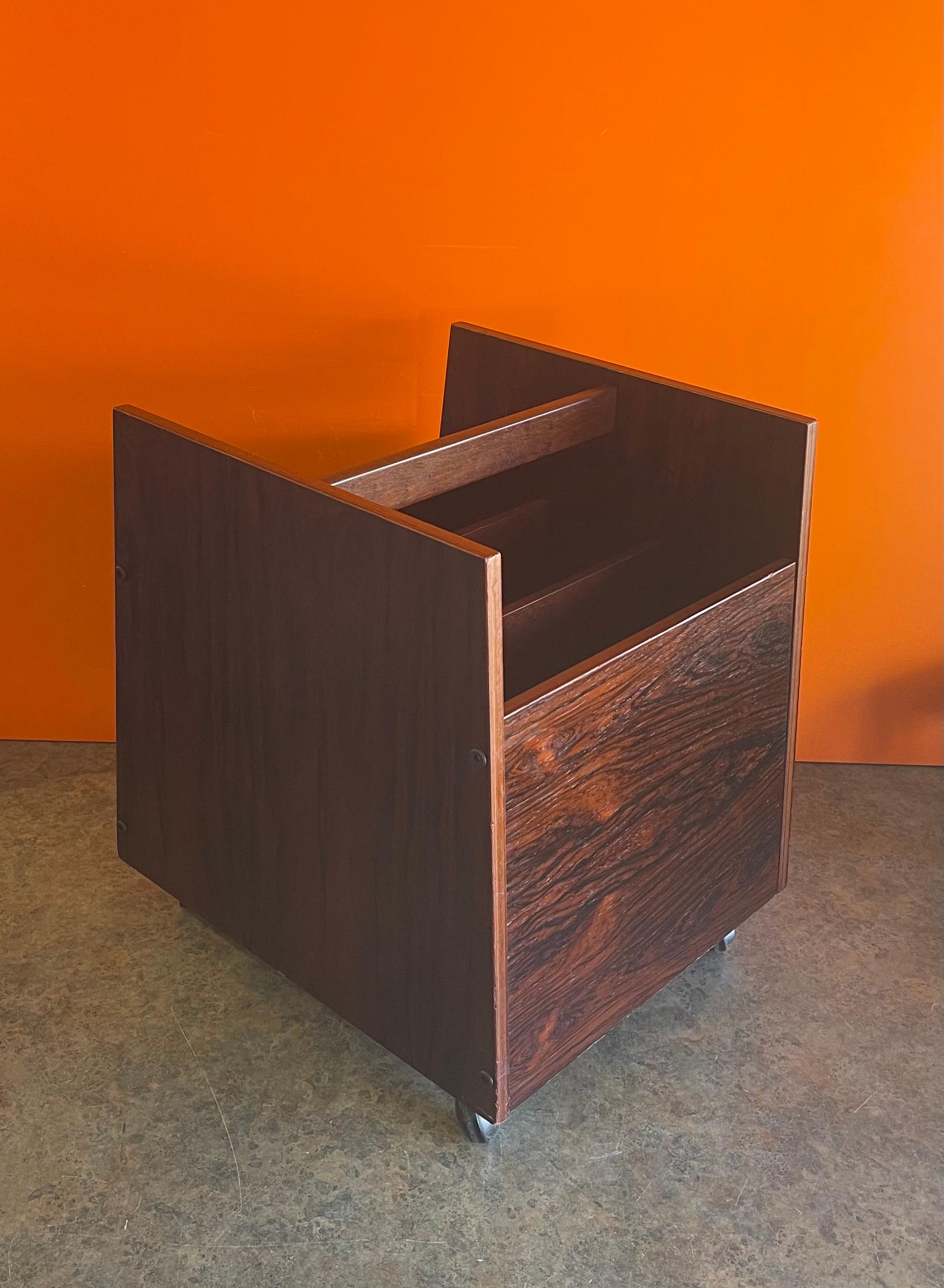 Rosewood Record / Magazine Holder by Rolf Hesland for Bruksbo of Norway at 1stDibs