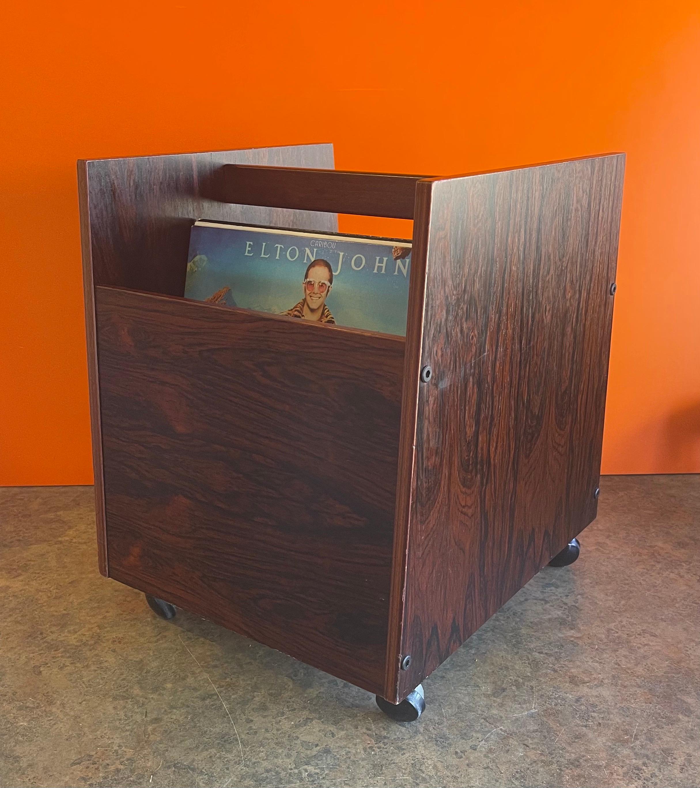 Rosewood Record / Magazine Holder by Rolf Hesland for Bruksbo of Norway at 1stDibs