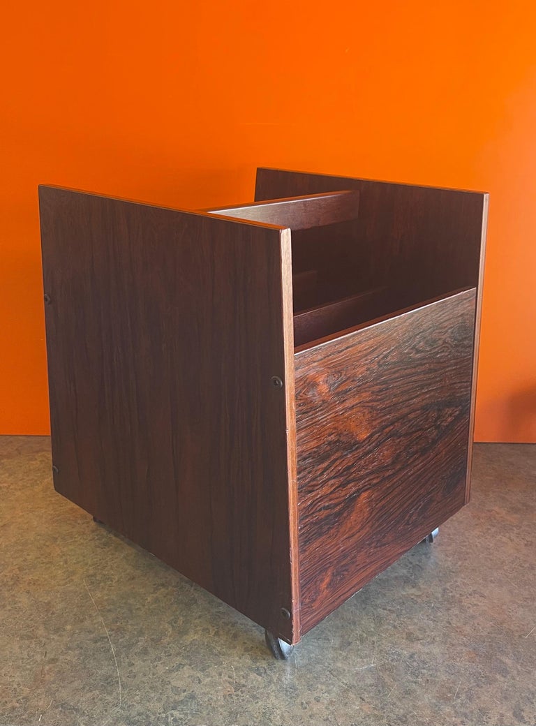Rosewood Record / Magazine Holder by Rolf Hesland for Bruksbo of Norway at 1stDibs