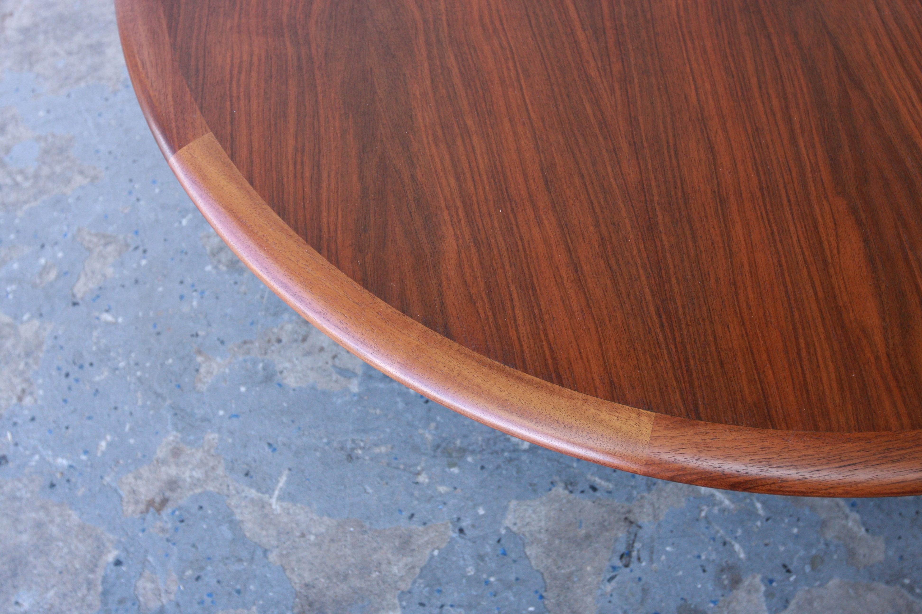 Mid-20th Century Gorgeous Round Walnut Mid Century Danish Modern Coffee Table Imported By Schwarz