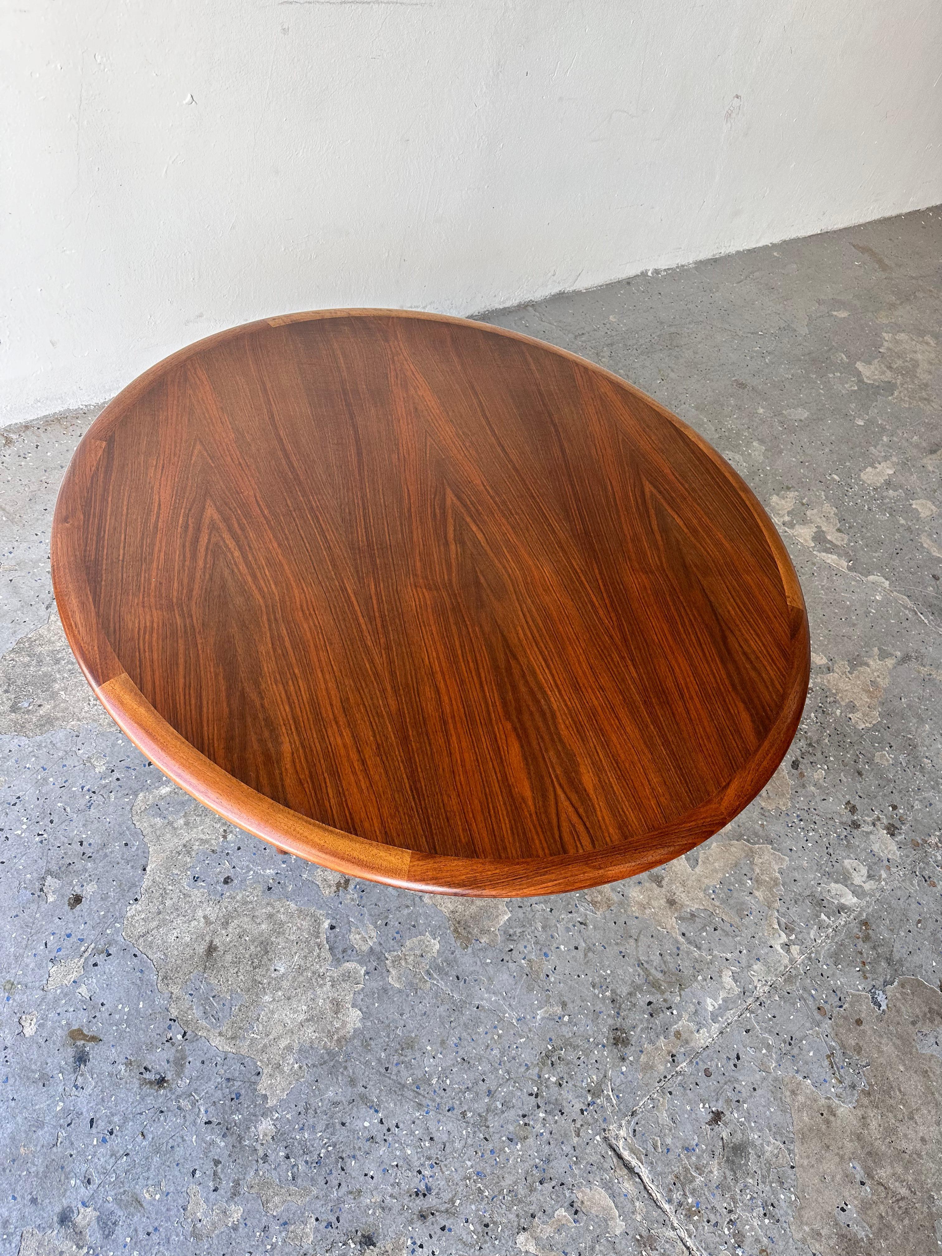 Gorgeous Round Walnut Mid Century Danish Modern Coffee Table Imported By Schwarz 4