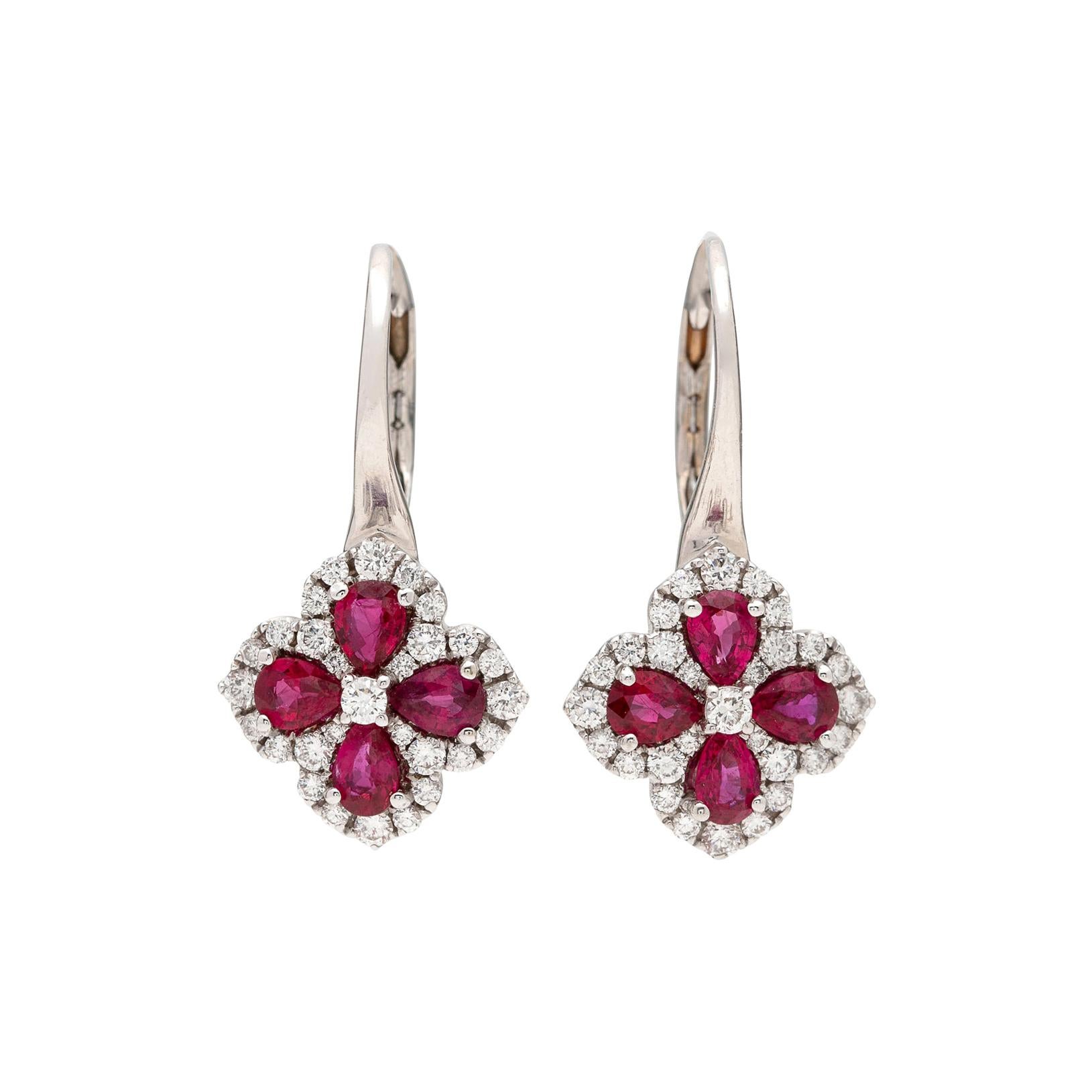 Gorgeous Ruby and Diamond Drop Earrings