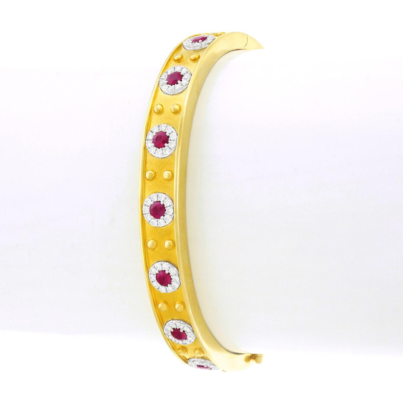 Gorgeous Ruby and Diamond set Gold Bangle by Spark Creations 3