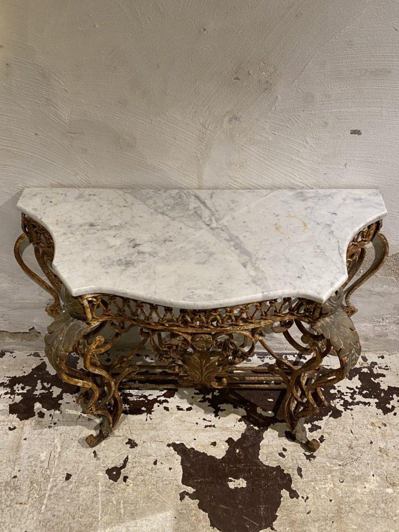 Gorgeous Rustic Ornate Marble Console-France For Sale 4