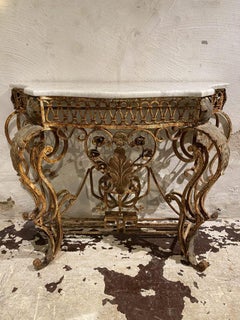 Gorgeous Rustic Ornate Marble Console-France