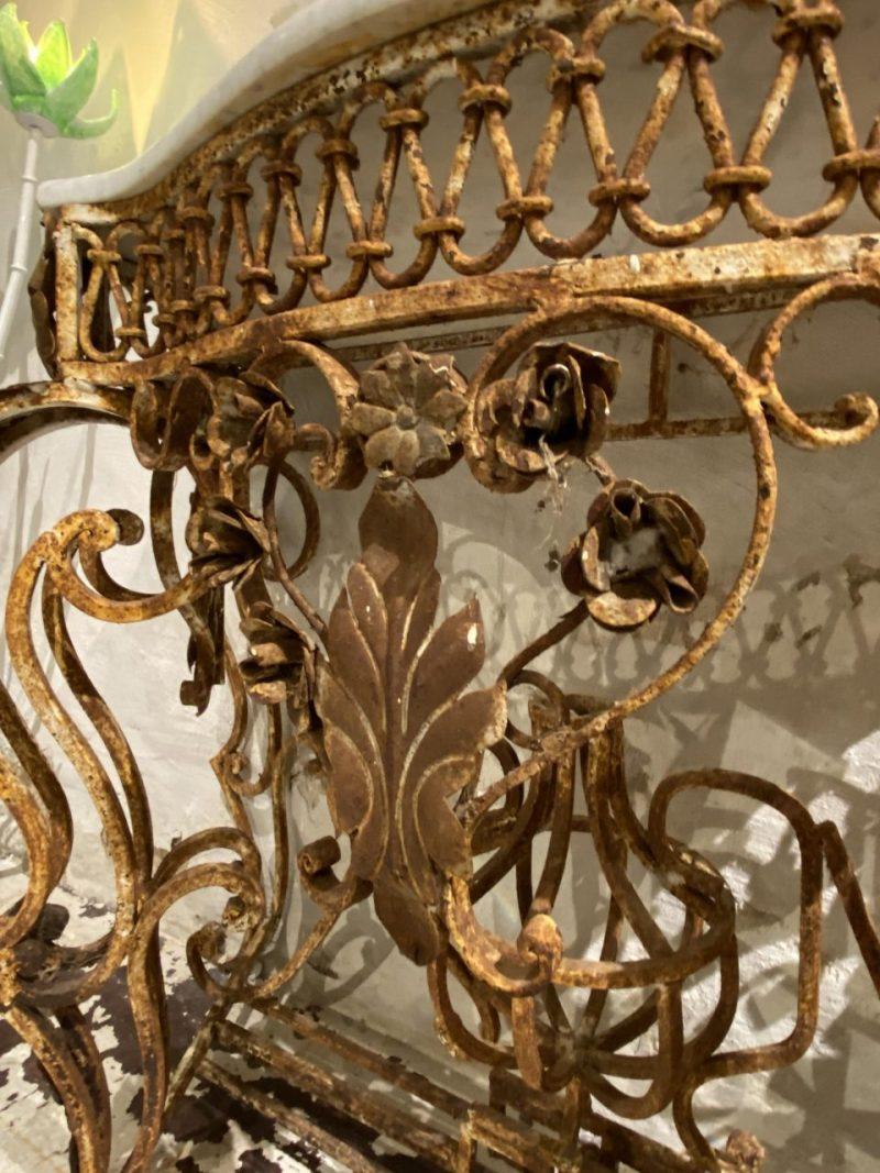 Gorgeous Rustic Ornate Marble Console-France For Sale 1