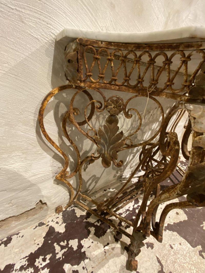 Gorgeous Rustic Ornate Marble Console-France For Sale 3