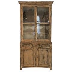 Gorgeous Rustric Antique French Tallboy / Display / Crockery Cabinet