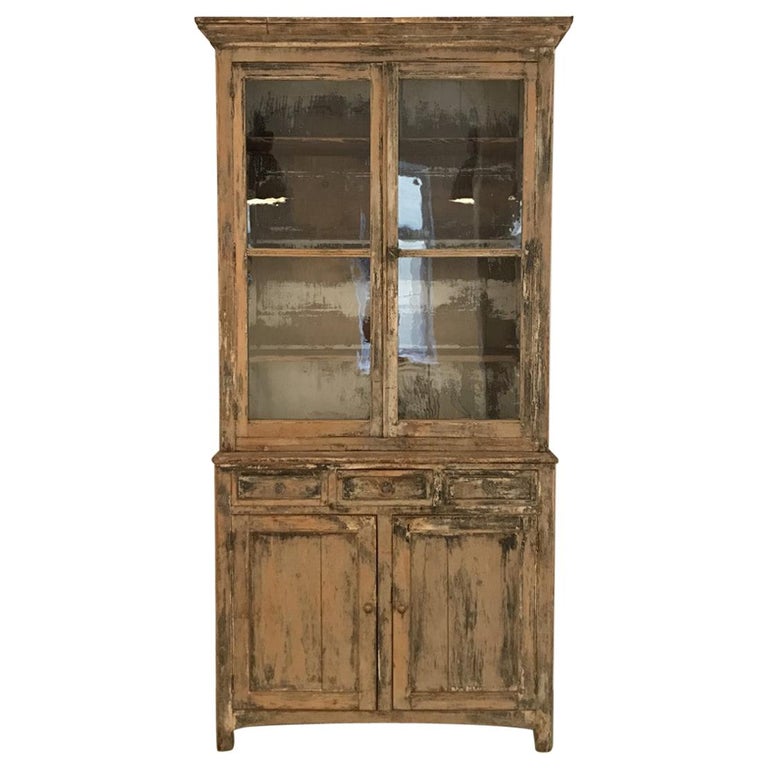 Gorgeous Rustric Antique French Tallboy / Display / Crockery Cabinet at  1stDibs | crockery display cabinet, antique crockery cabinet, crockery  cupboard