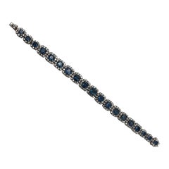 Gorgeous Sapphire and Diamond Tennis Link Bracelet