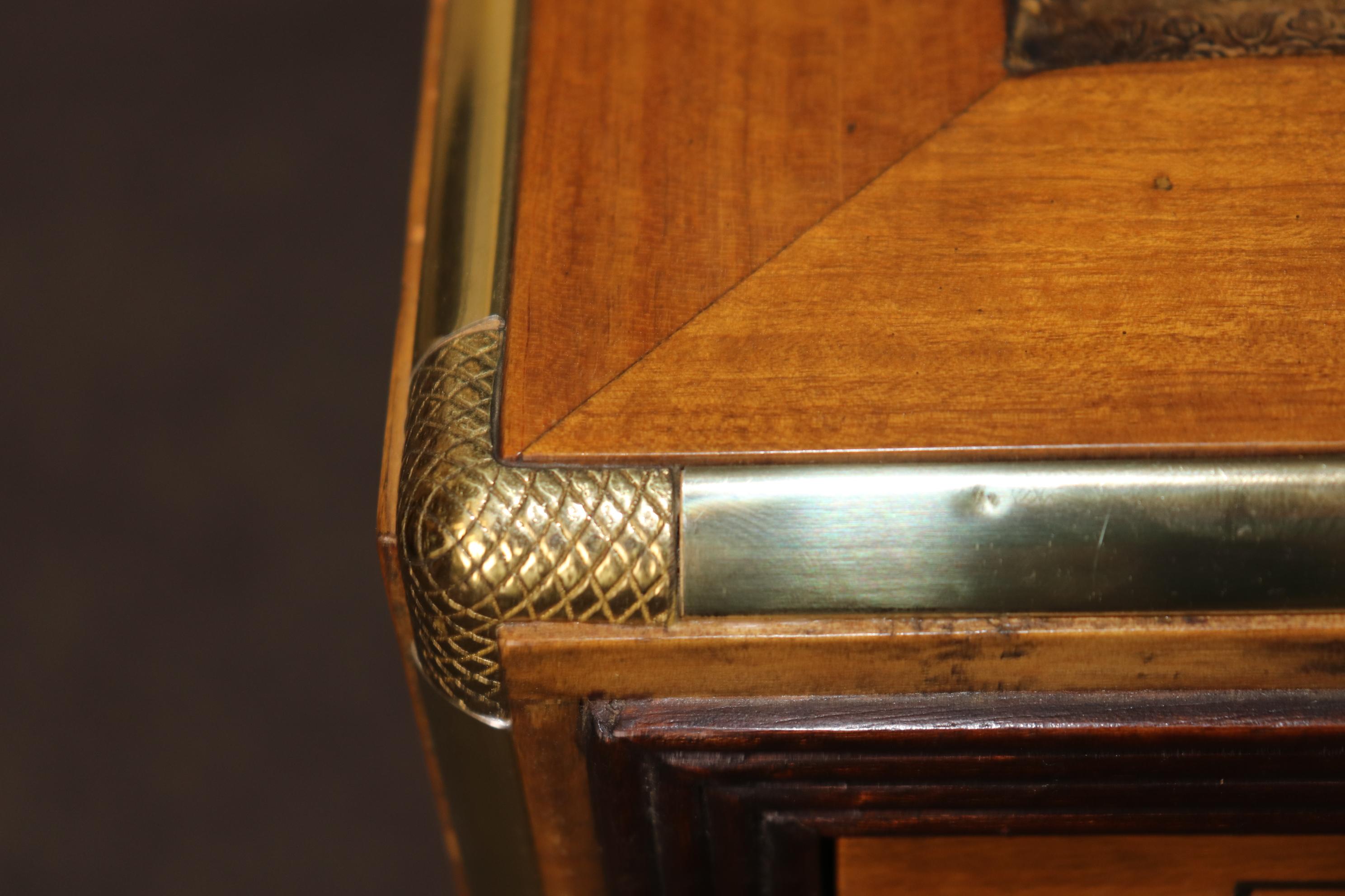 Gorgeous Satinwood Baker Collector's Edition Campaign Executive Desk Circa 1950 4