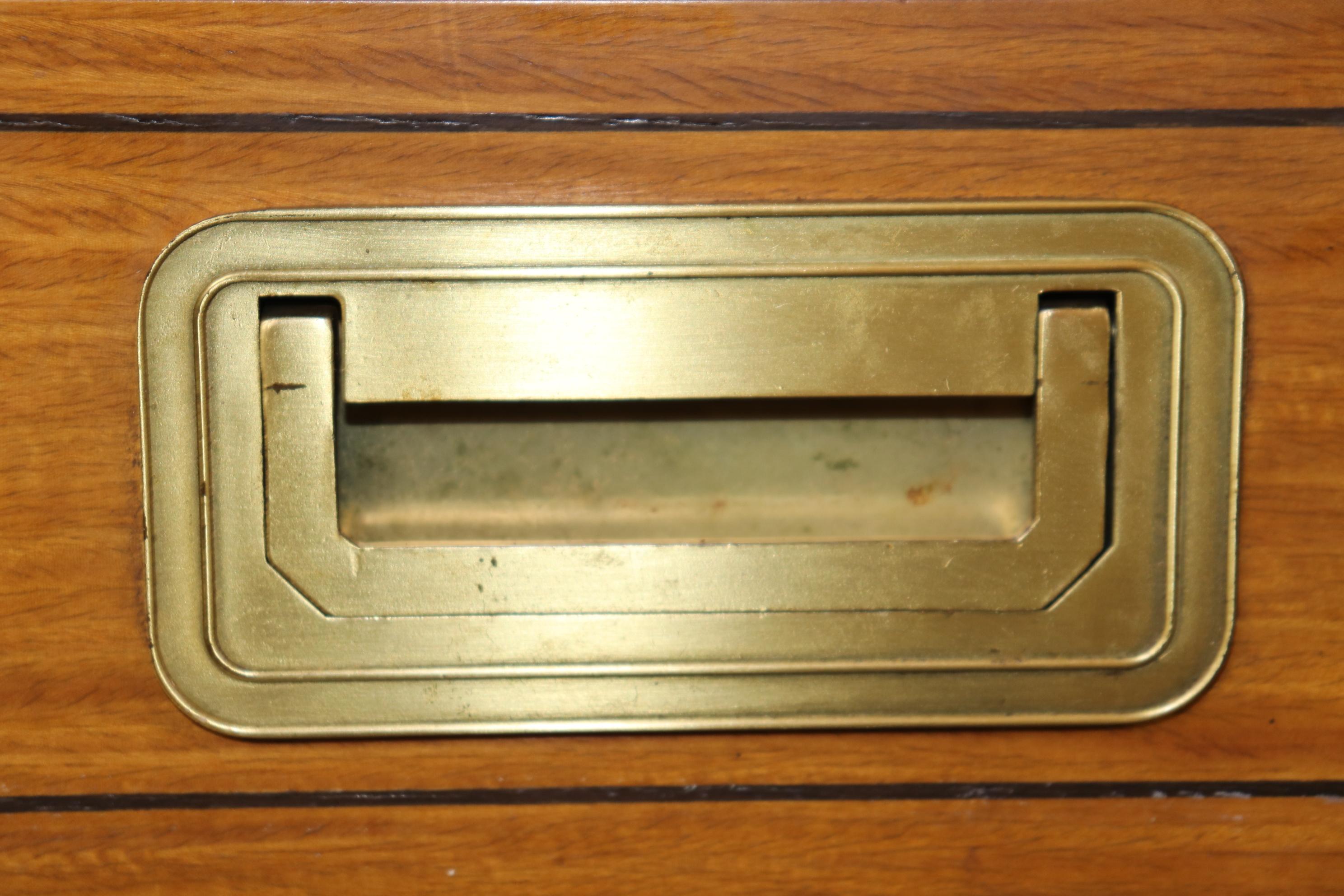 Gorgeous Satinwood Baker Collector's Edition Campaign Executive Desk Circa 1950 6