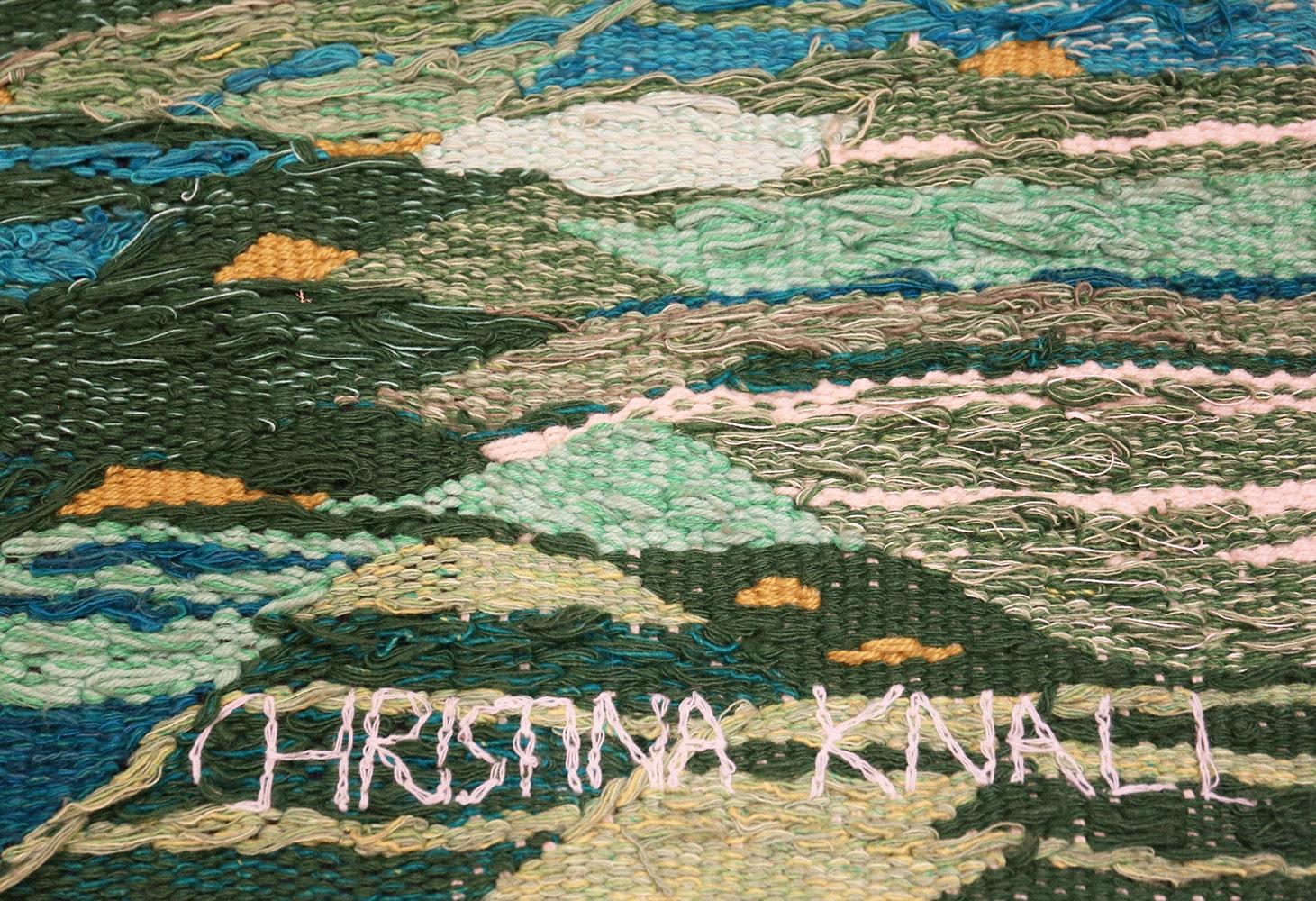 Scandinavian tapestry by Christina Knall, Origin: Scandinavia, circa date: Mid-20th century. Size: 3 ft 10 in x 5 ft (1.17 m x 1.52 m)

