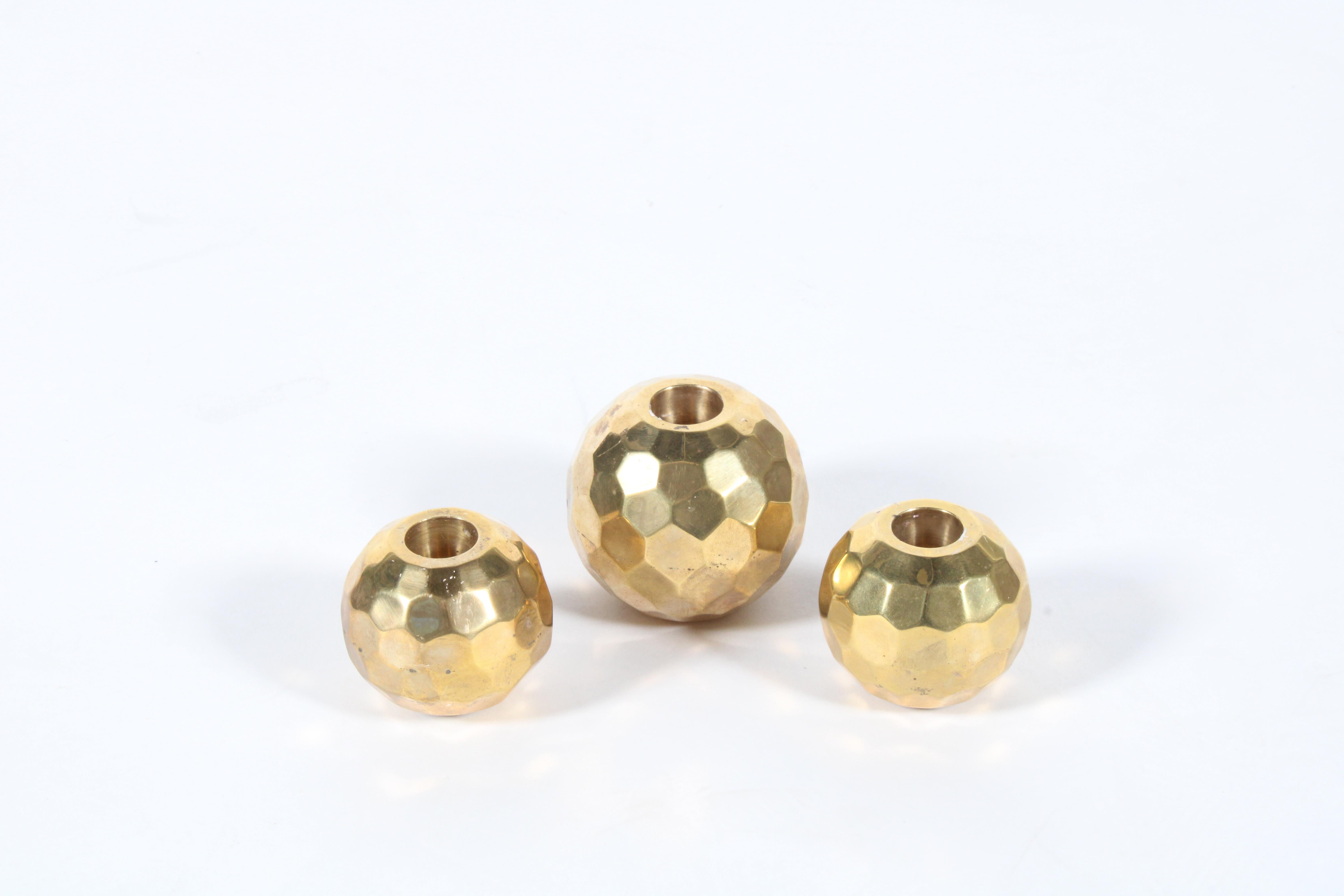 Hollywood Regency Gorgeous set of three vintage Italian spherical candle holders * Free Delivery