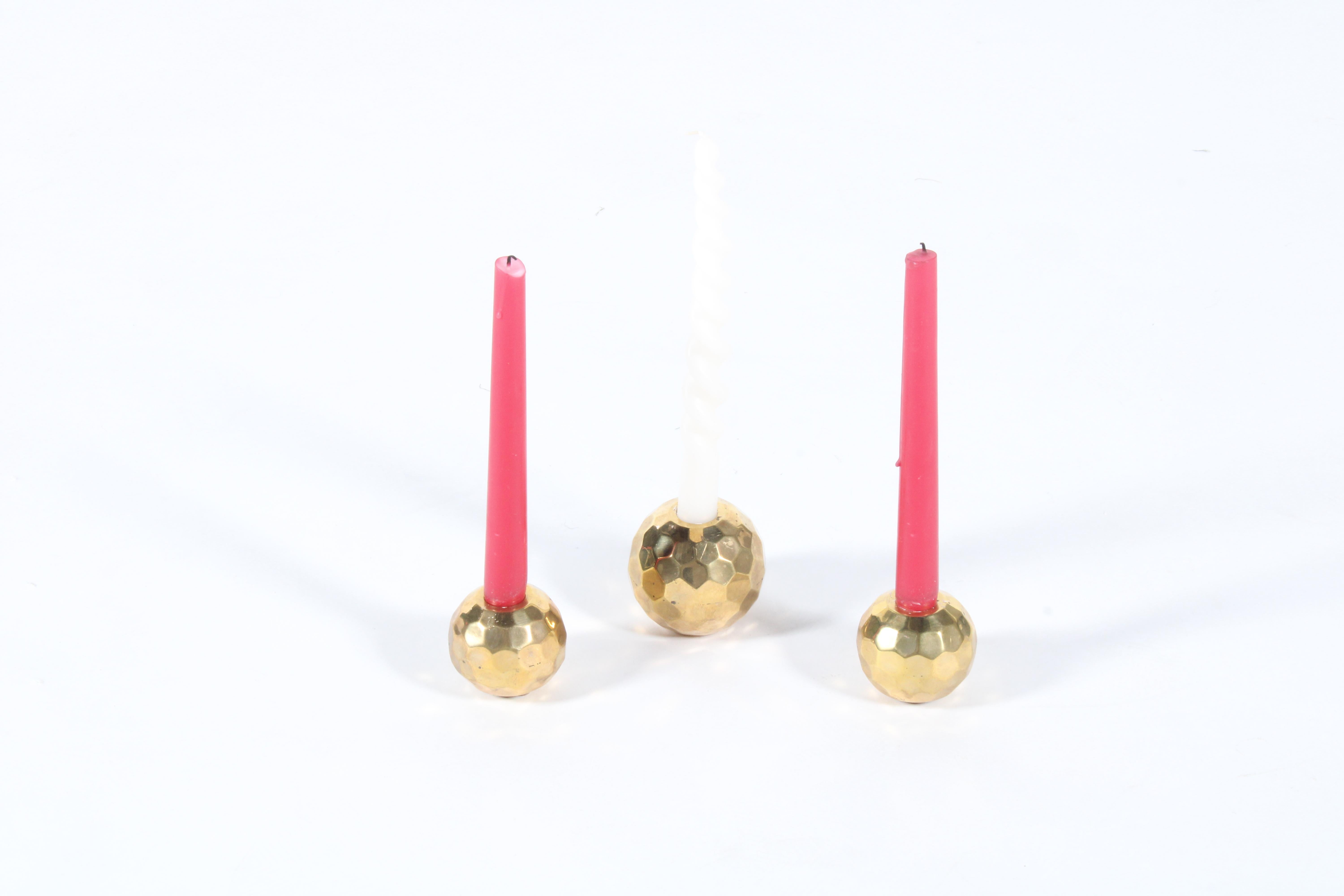 Gorgeous set of three vintage Italian spherical candle holders * Free Delivery In Good Condition In Portlaoise, IE