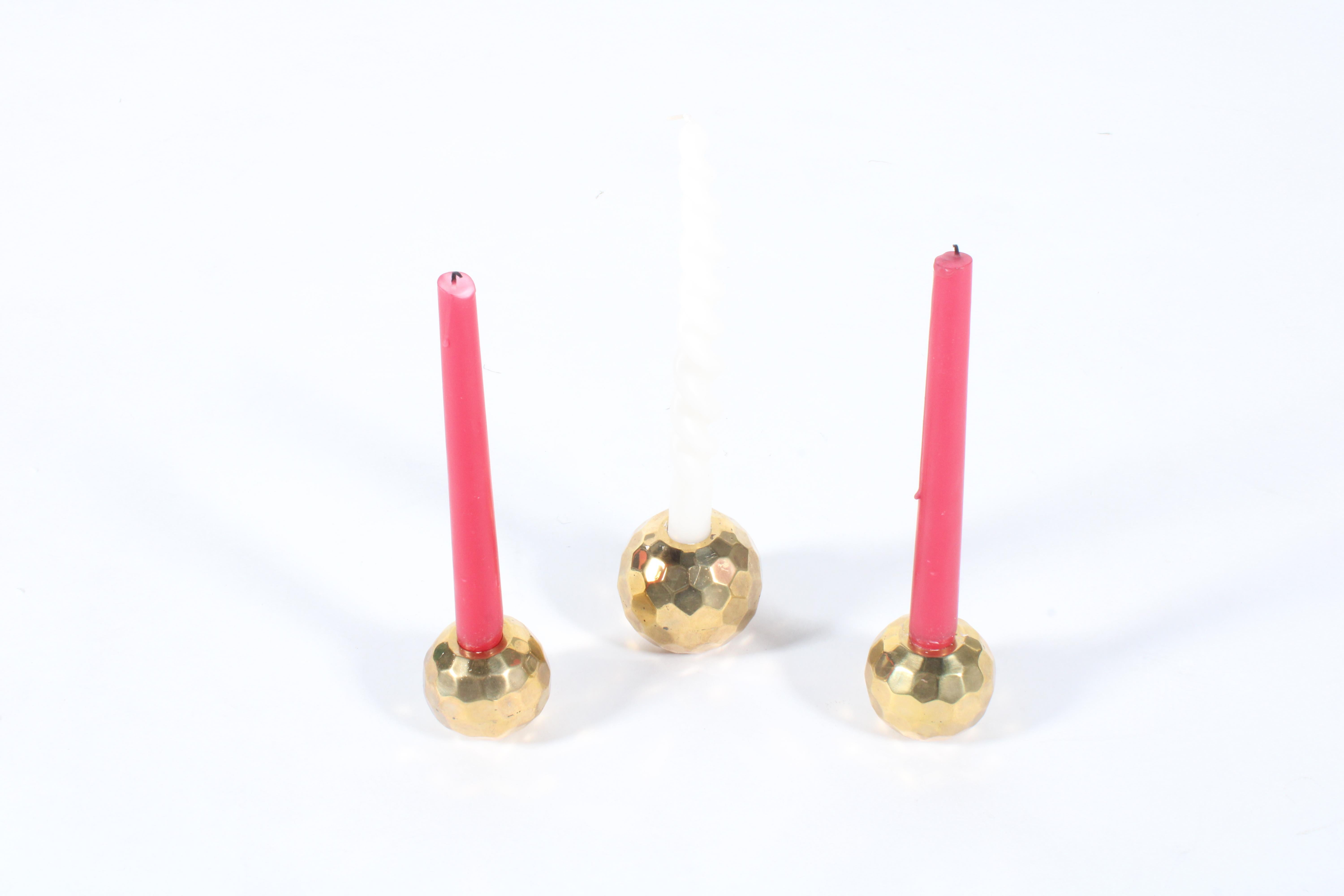 Late 20th Century Gorgeous set of three vintage Italian spherical candle holders * Free Delivery