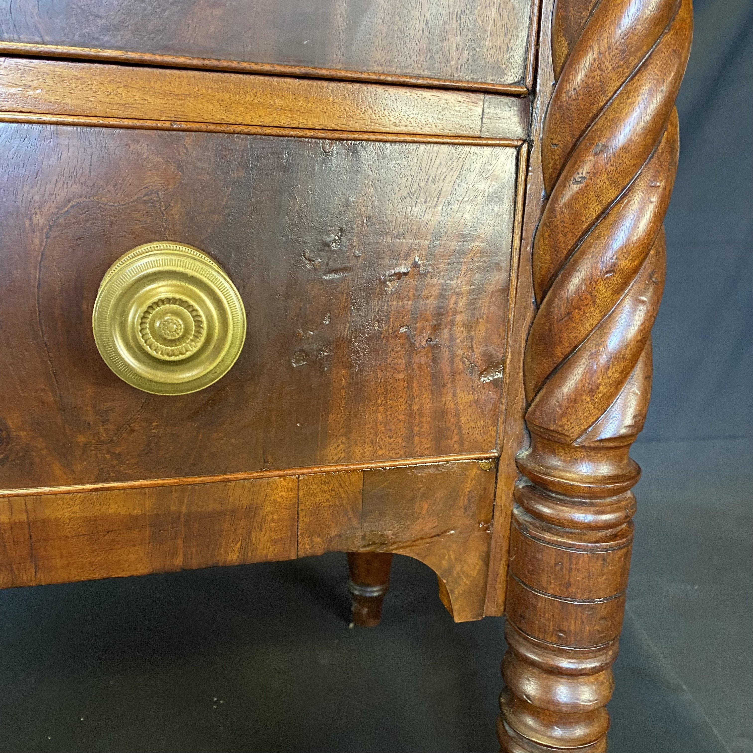 Gorgeous Sheraton Step Back Barley Twist Chest of Drawers 5