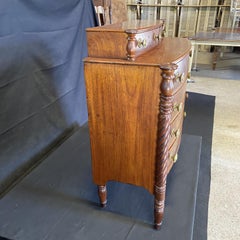 Gorgeous Sheraton Step Back Barley Twist Chest of Drawers