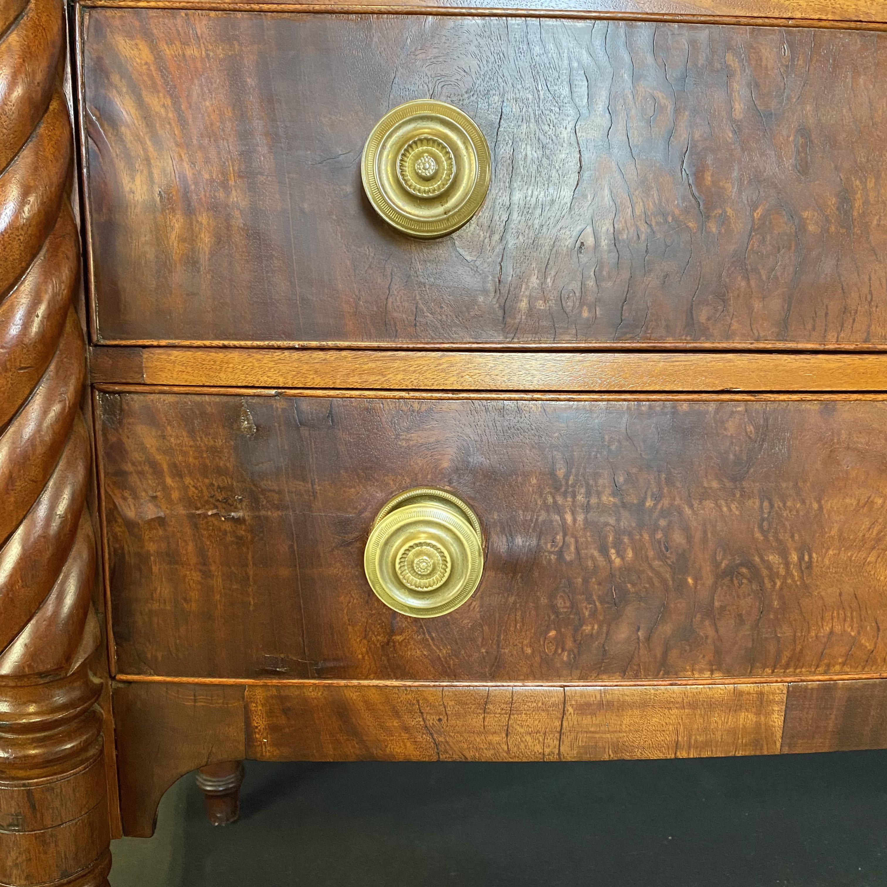 American Gorgeous Sheraton Step Back Barley Twist Chest of Drawers