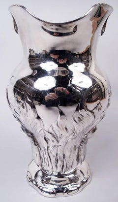 Preciosa jarra de agua Shiebler American Art Nouveau de plata de ley