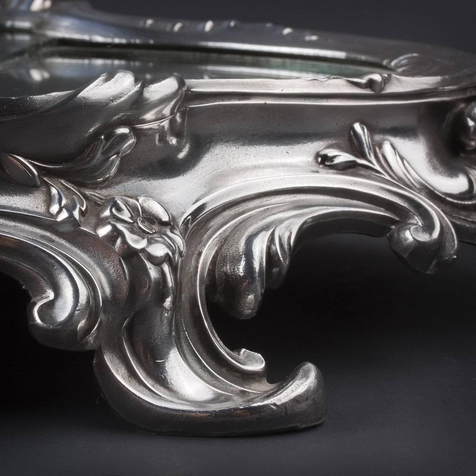 Gorgeous Silvered Bronze Louis XV Tray with Mirror Ground 2