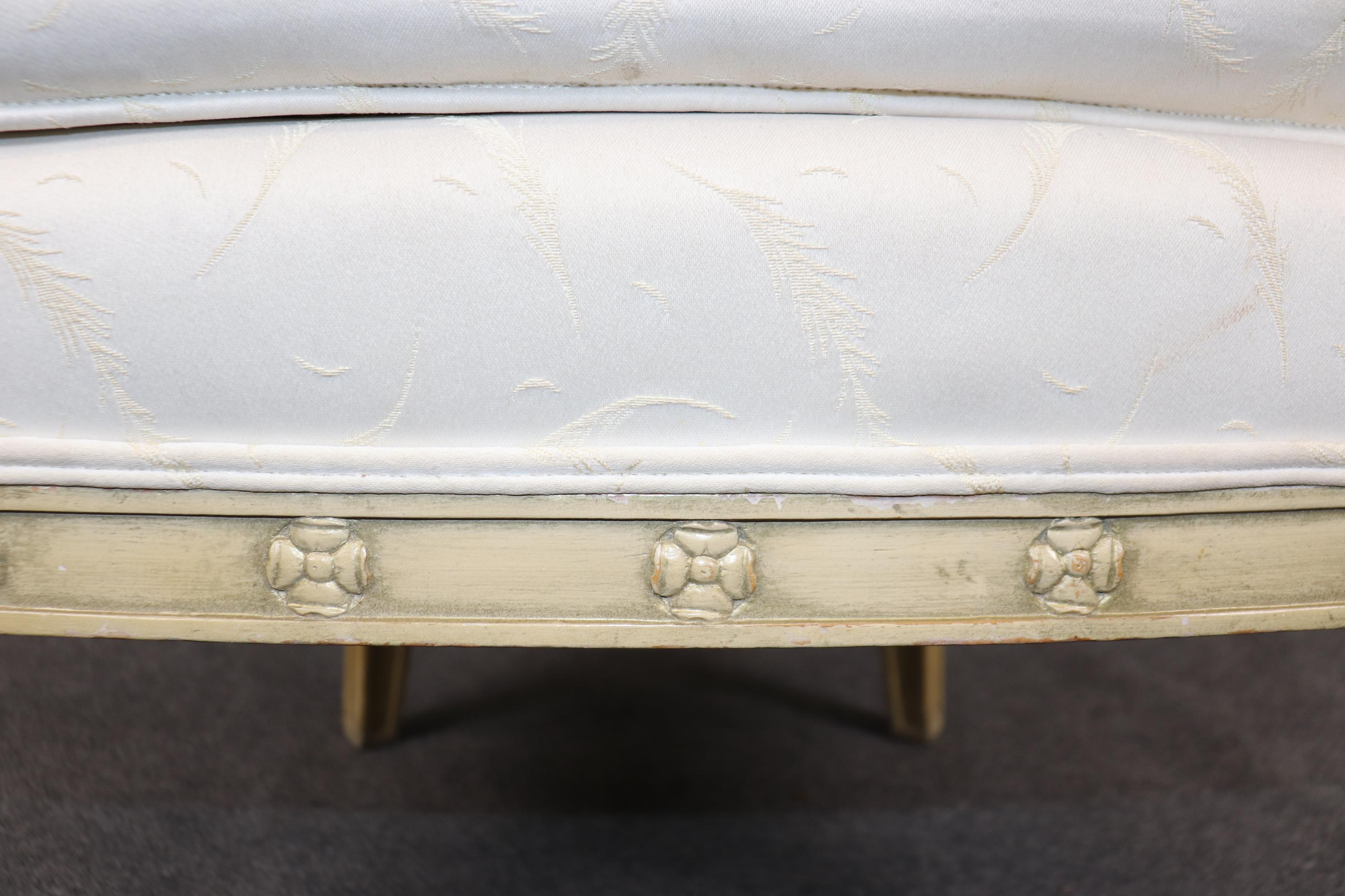 Gorgeous Single Paint DecoratedCarved Swan Tub Style French Empire Bergere Chair 4