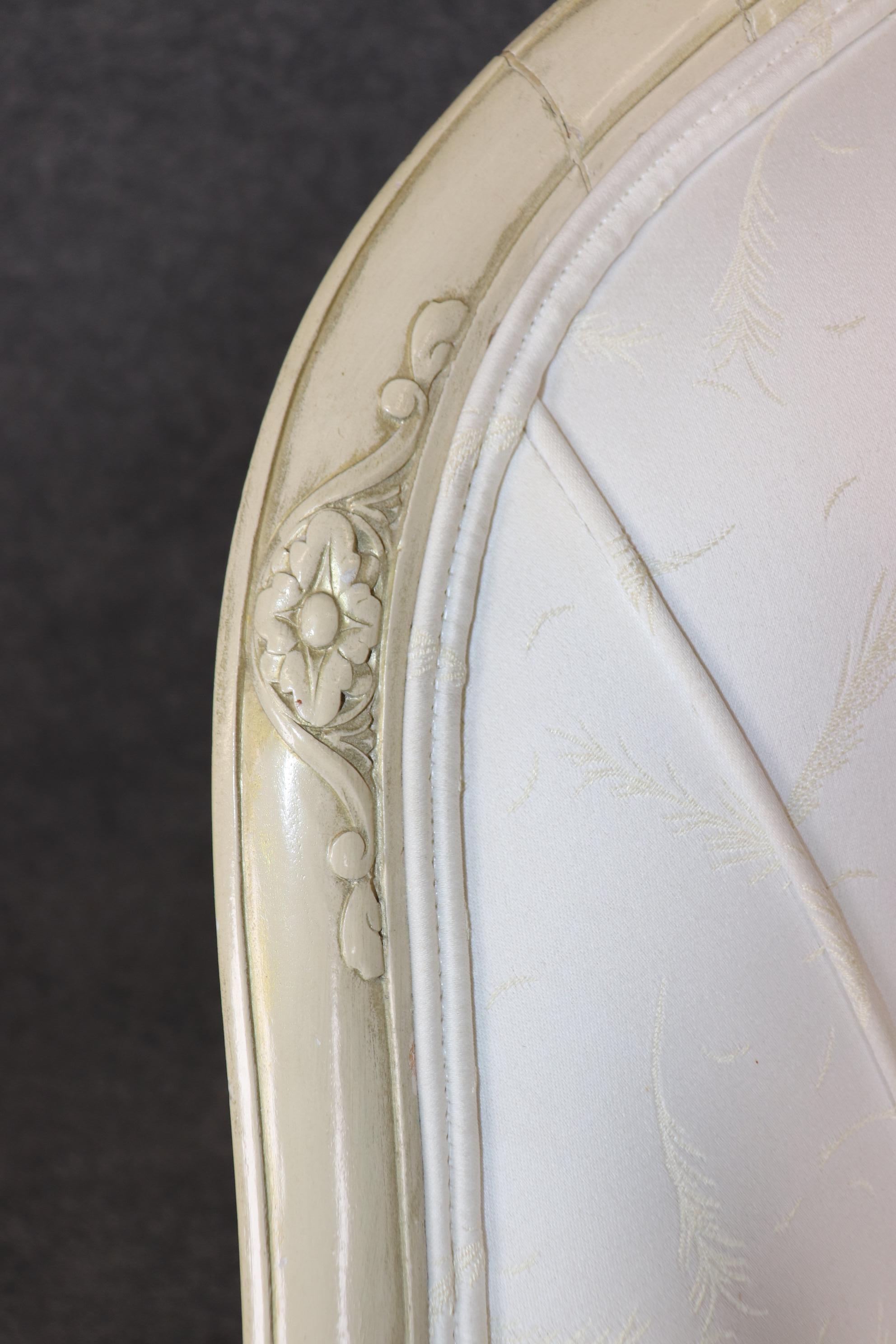 Gorgeous Single Paint DecoratedCarved Swan Tub Style French Empire Bergere Chair 5